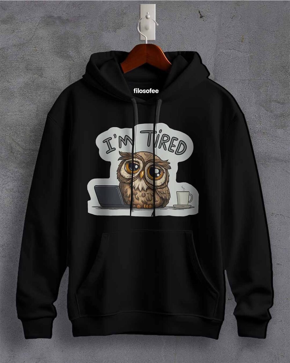 Filosofee "I'm Tired Owl" Graphic Hoodie